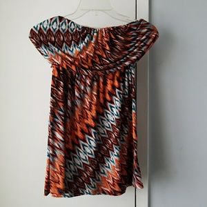 Colorful strapless dress